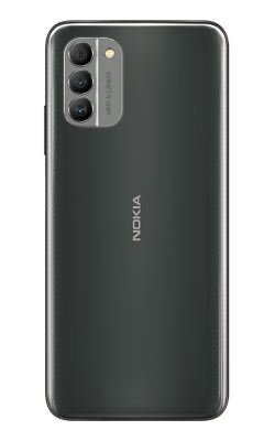Vista trasera del Nokia G400 5G, gris meteoro