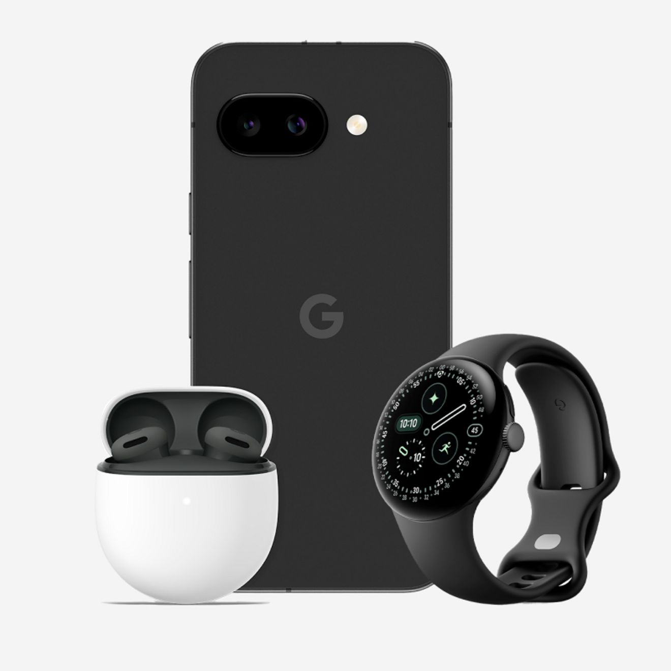 Tres dispositivos Google Pixel juntos