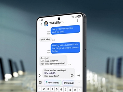 Un dispositivo Samsung Galaxy S26 muestra un mensaje proactivo proporcionado por Nudge con Galaxy AI.