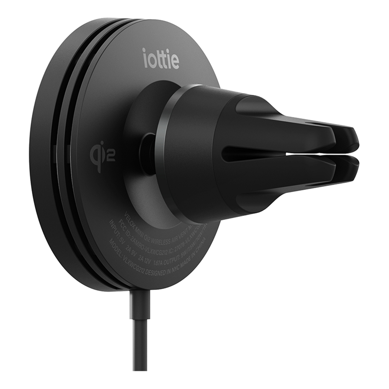 Un soporte para ventilación de automóvil iOttie Qi2 Mini con carga inalámbrica