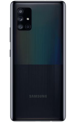 Vista trasera del Galaxy A71 5G - Prism Cube Black
