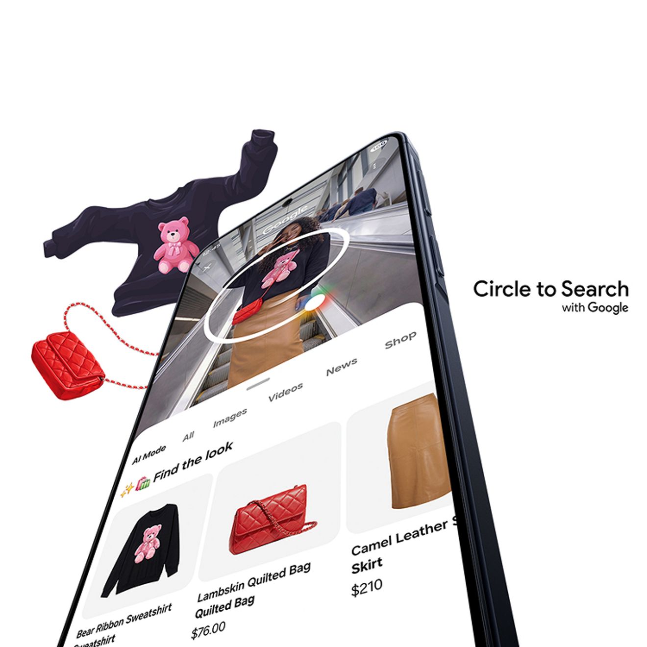 Galaxy A57 5G mostrando la función Circle to Search.