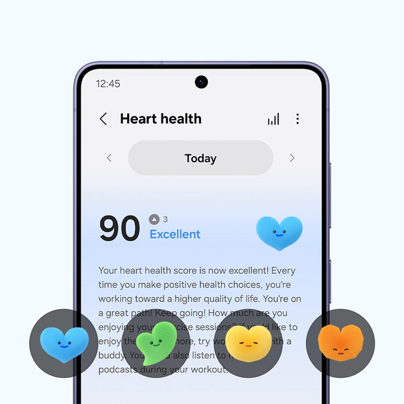 El Galaxy Watch Ultra dos muestra una puntuación de salud cardíaca, para ayudar a controlar tu bienestar cardíaco diario.