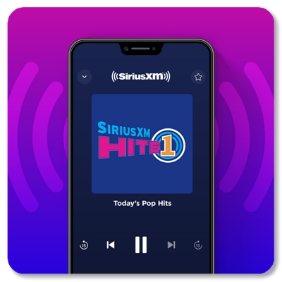 Un teléfono haciendo streaming de éxitos pop desde Sirius XM.