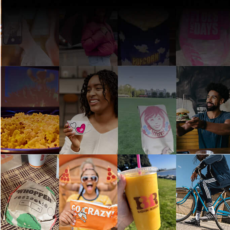 Collage de beneficios de T-Mobile Tuesdays de marcas populares.