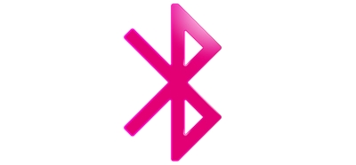 Ícono de Bluetooth magenta.