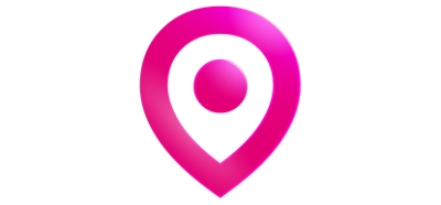 Ícono magenta de marcador de ubicación.