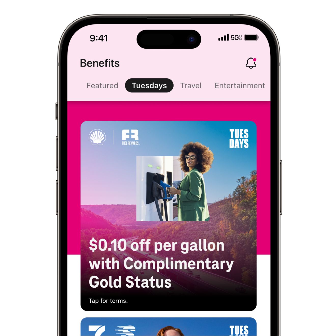Captura de pantalla de recompensas en la app T-Life.