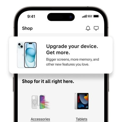 Pantalla de la interfaz de usuario de T-Life mostrando upgrades de dispositivos.