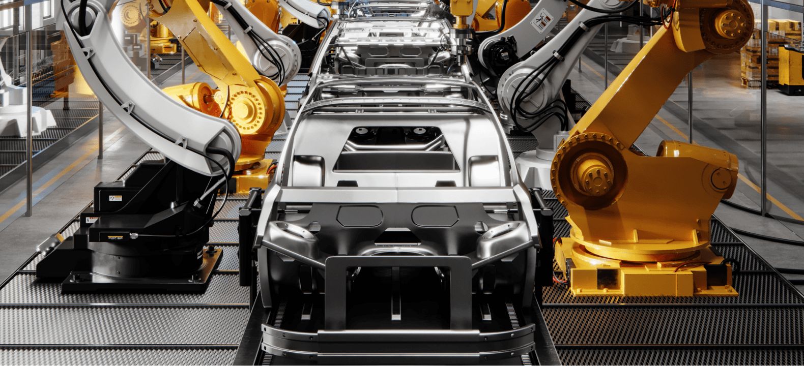 Una cadena de montaje de automóviles.