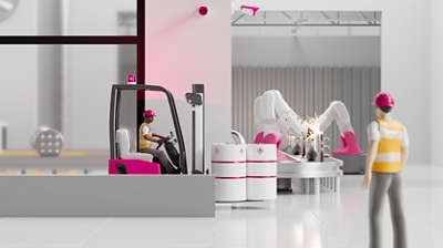 Dos hombres trabajando.