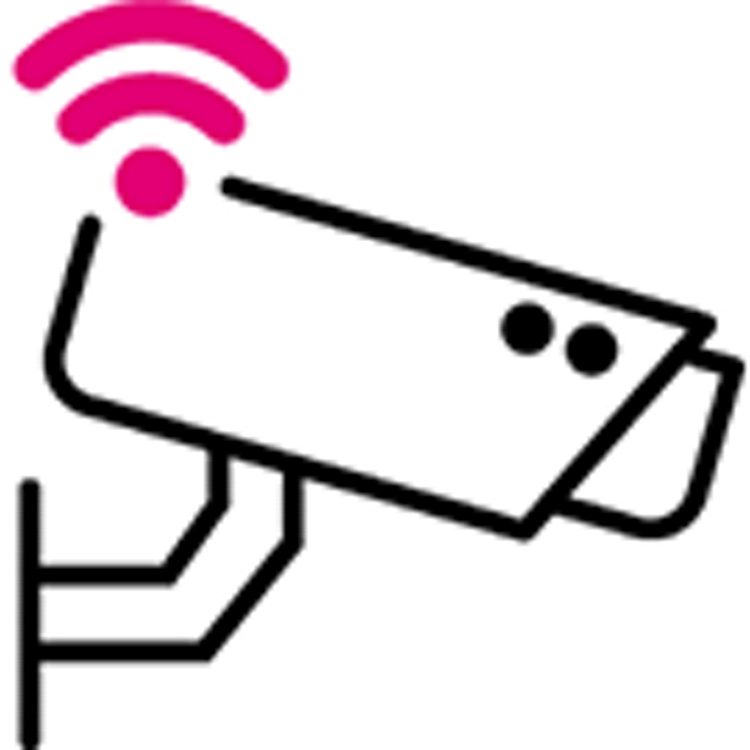 Ícono de una videocámara instalada con W-Fi