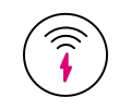 Ilustración de un círculo con una señal de wifi y un rayo en el centro