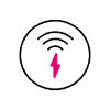 Ilustración de un círculo con una señal de Wi-Fi y un rayo en el centro