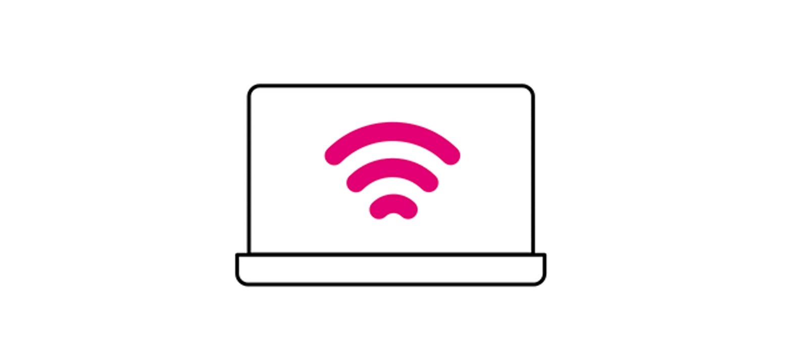 Ícono de una pantalla con una señal Wi-Fi en ella