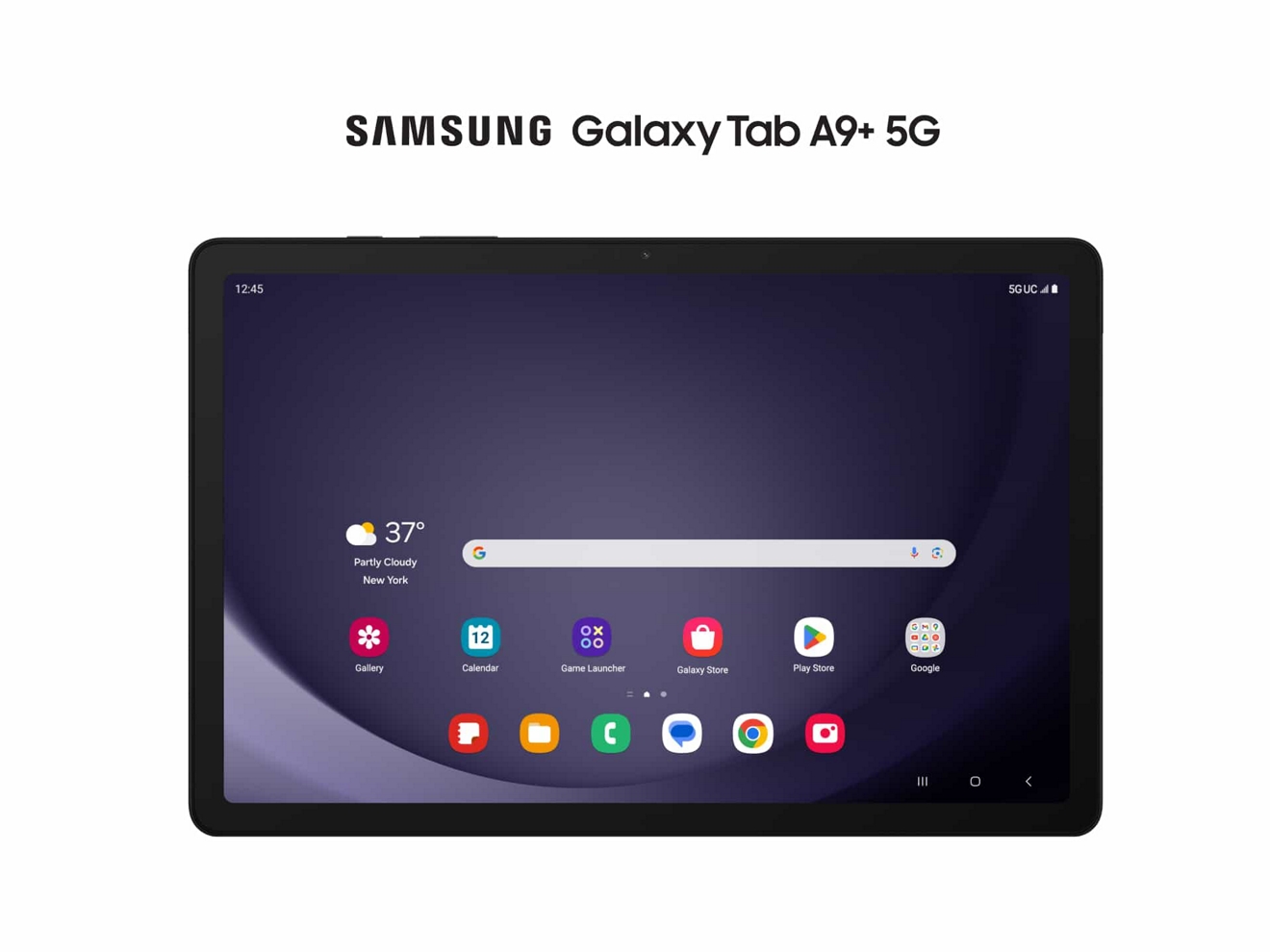 Vista frontal de una Samsung Galaxy Tab A9+ 5G.