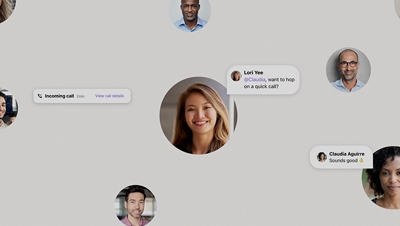 burbujas de actividad con fotos de perfil
