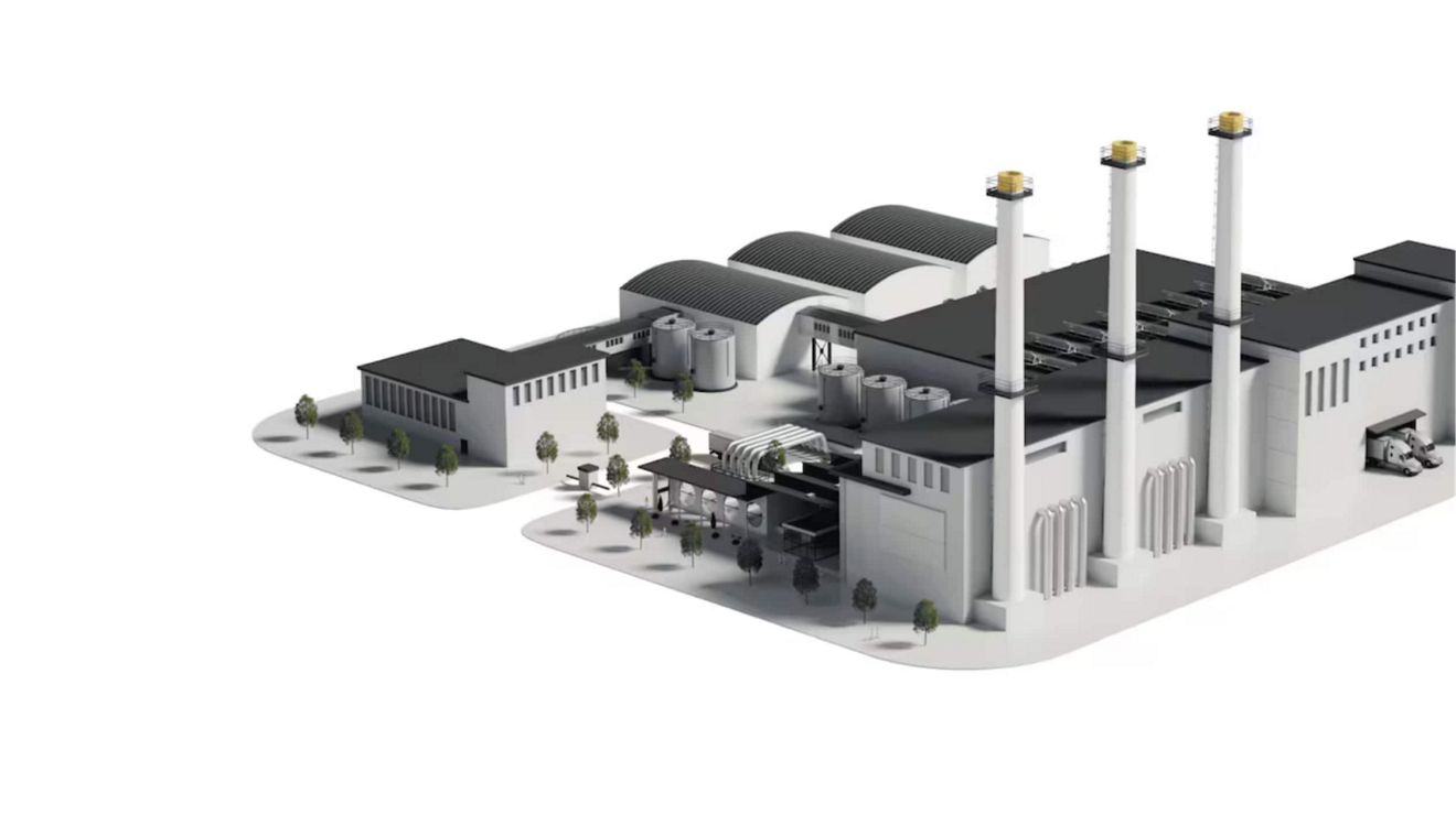 Ilustración 3D de instalaciones conectadas con 5G.