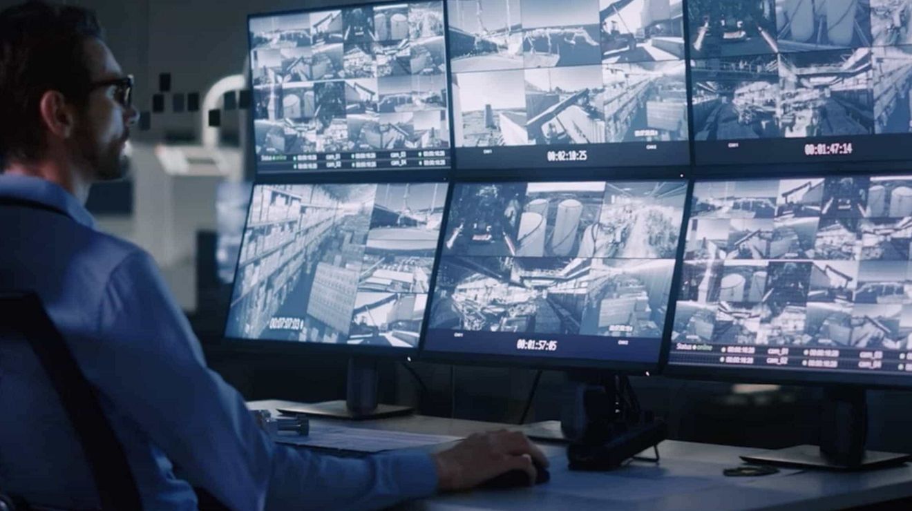 Un técnico monitorea videos en tiempo real para detectar anomalías.