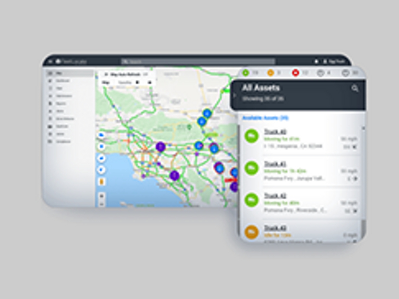 Dos pantallas con indicaciones y rutas