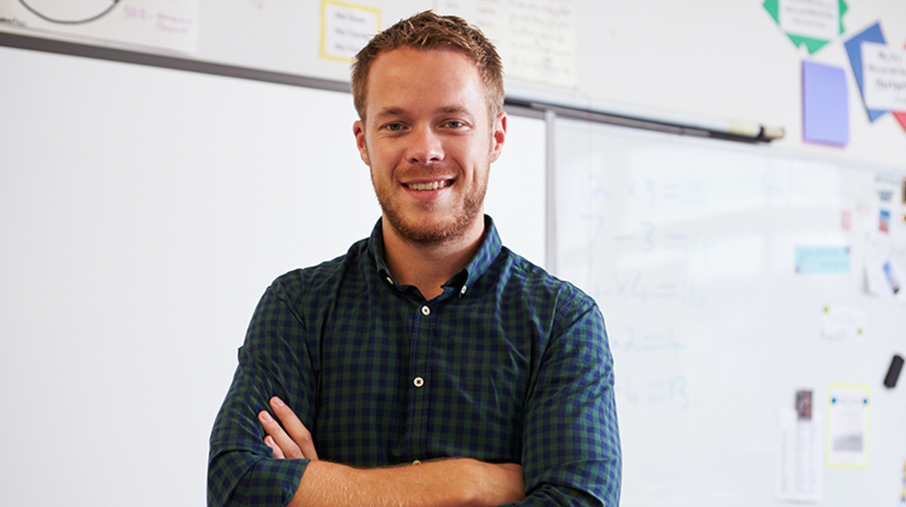 primer plano de docente