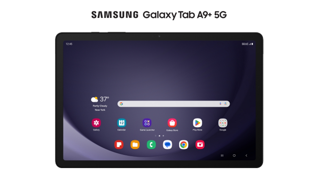 Vista frontal de una Samsung Galaxy Tab A9+ 5G.