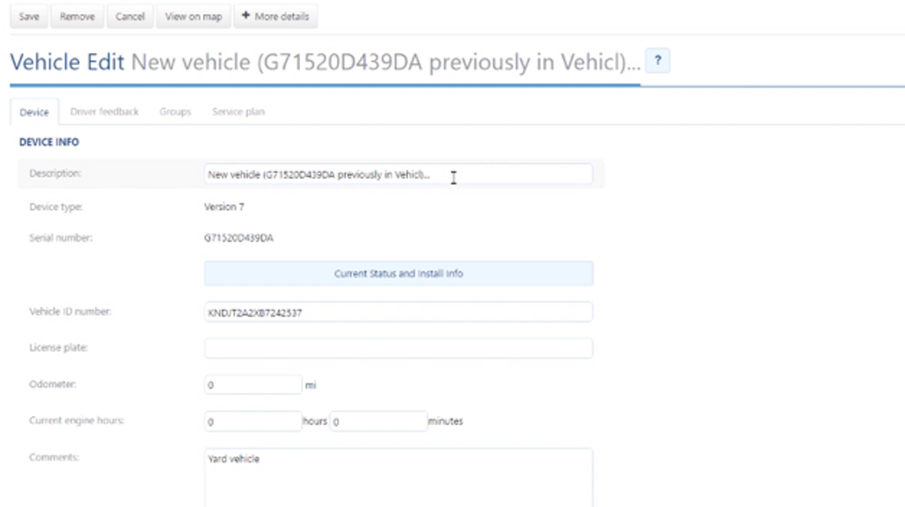 Habilitar administración automática del vehículo