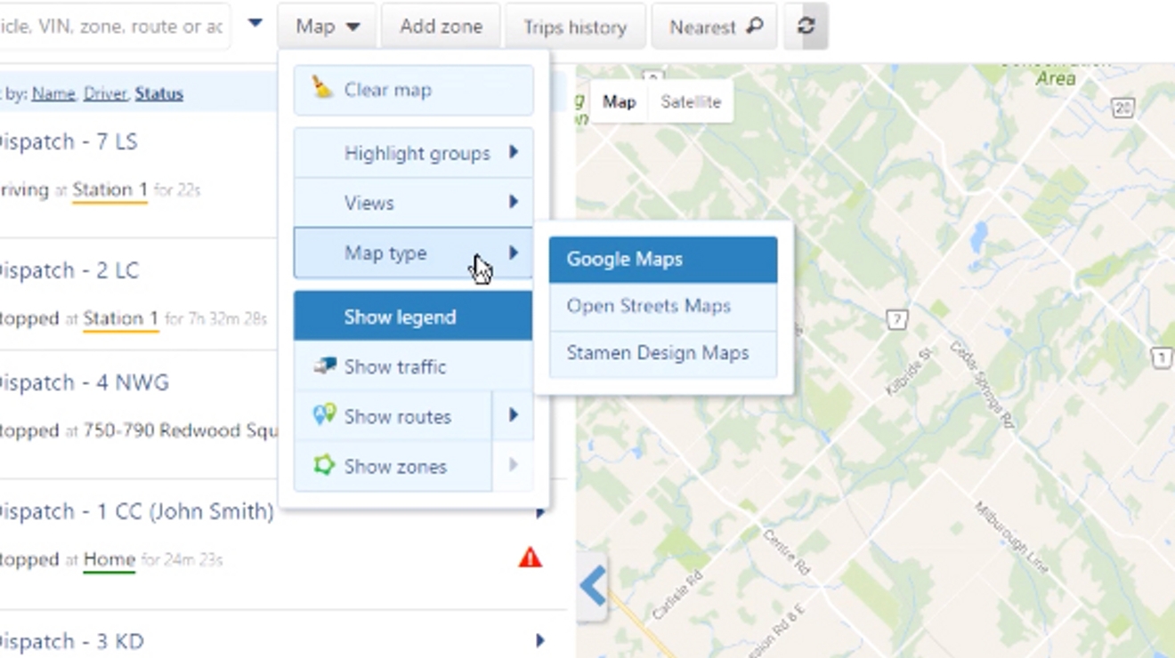 Ver opciones de mapas adicionales