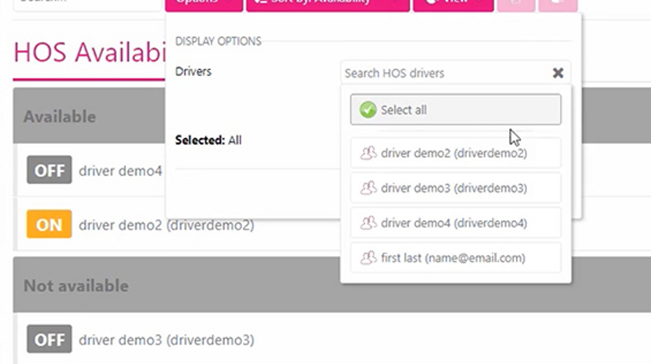 Inicia el reproductor de video: Ver informes de disponibilidad de HOS