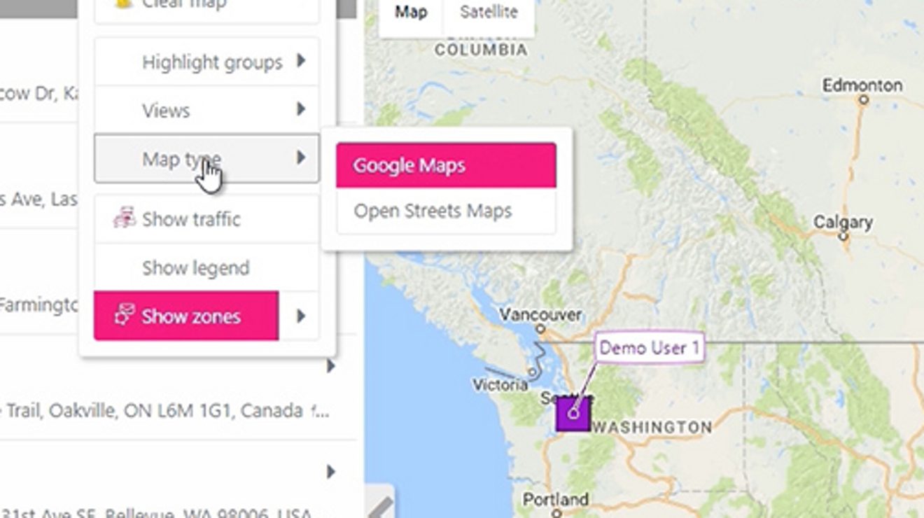 Inicia el reproductor de video: Ver opciones de mapas