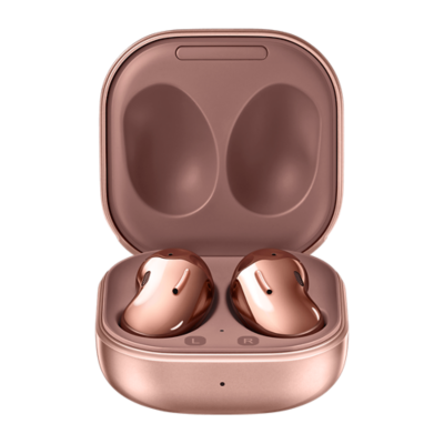 Audífonos en color bronce con estuche