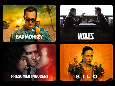 Imagen promocional de Bad Monkey, Wolfs, Presumed Innocent y Silo.