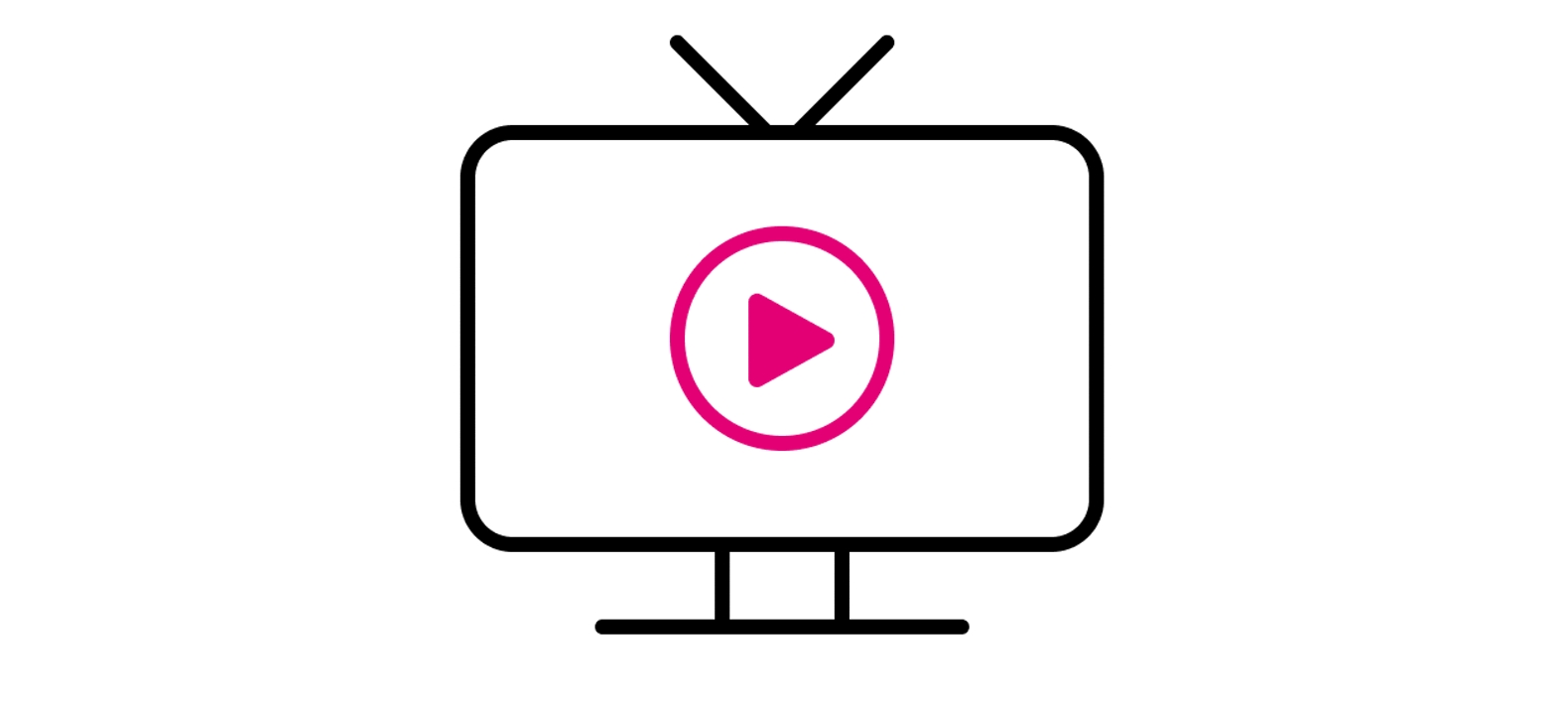 Ilustración de un televisor inteligente con un botón de reproducción en la pantalla