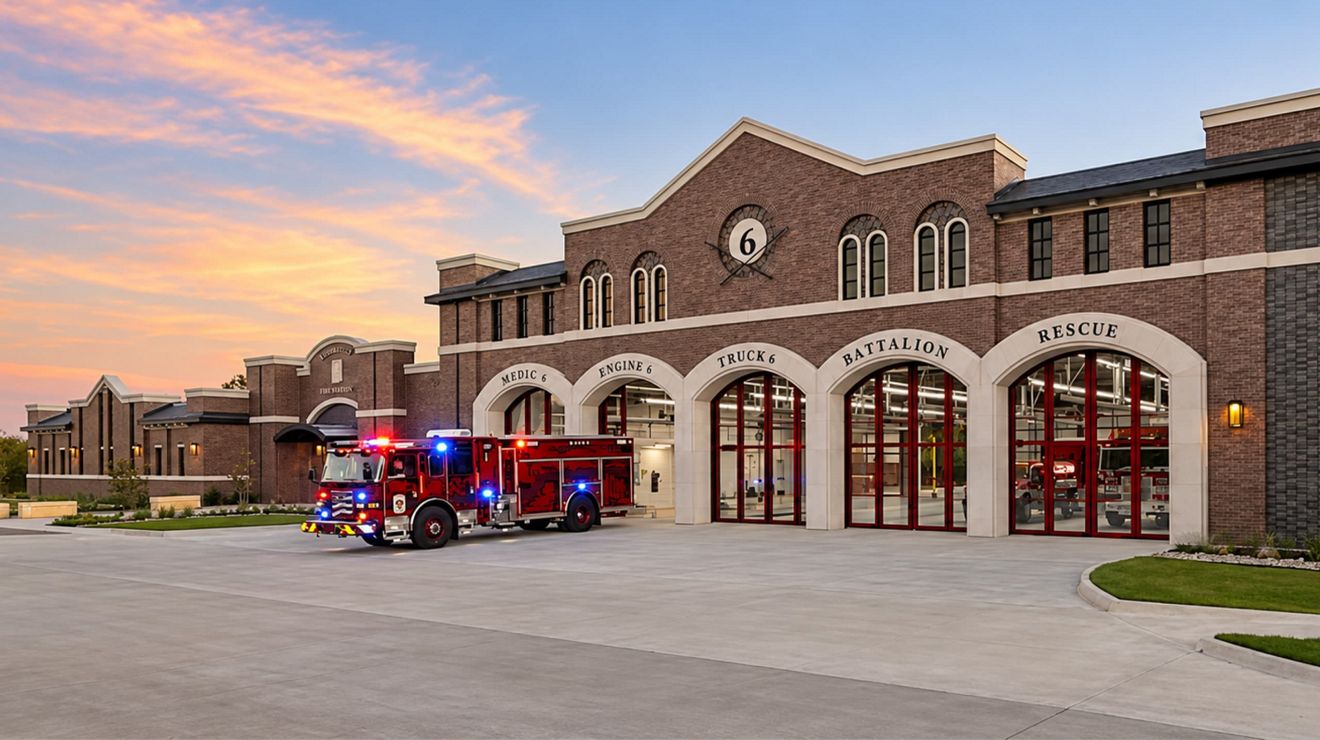 Un camión de bomberos sale de la estación de bomberos de Allen para atender una emergencia.