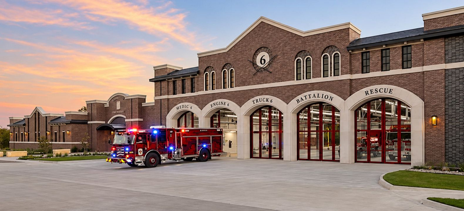 Un camión de bomberos sale de la estación de bomberos de Allen para atender una emergencia.