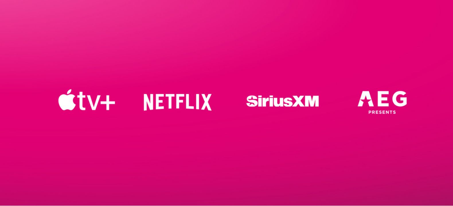 ​​​Logotipos de Apple TV+, Netflix, Sirius XM y AEG Presents​​