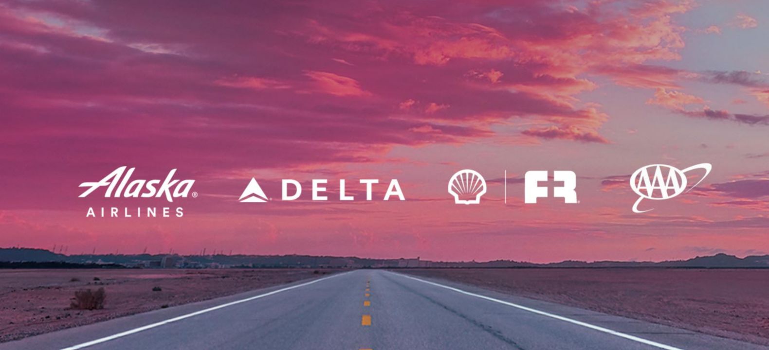 Logotipos de Alaska Airlines, Delta, Shell Fuel Rewards y AAA
