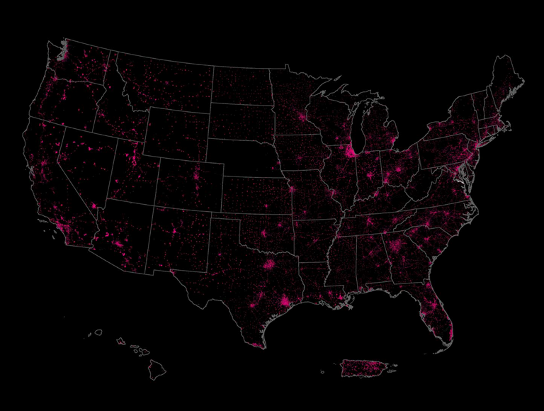 Un mapa con la cobertura móvil 5G en vehículos del nivel 35/3