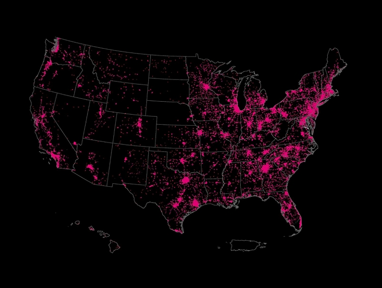 Mapa de la cobertura de banda ancha fija 100/20