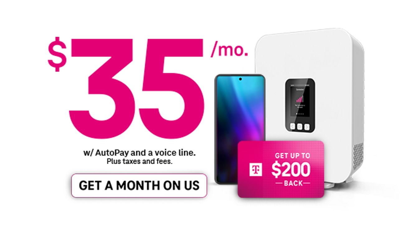 Promoción para Internet 5G residencial de T-Mobile: obtén un mes por cuenta nuestra y hasta $200 de reembolso.