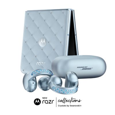 motorola razr y moto buds cubiertos de cristales con estuche moto buds