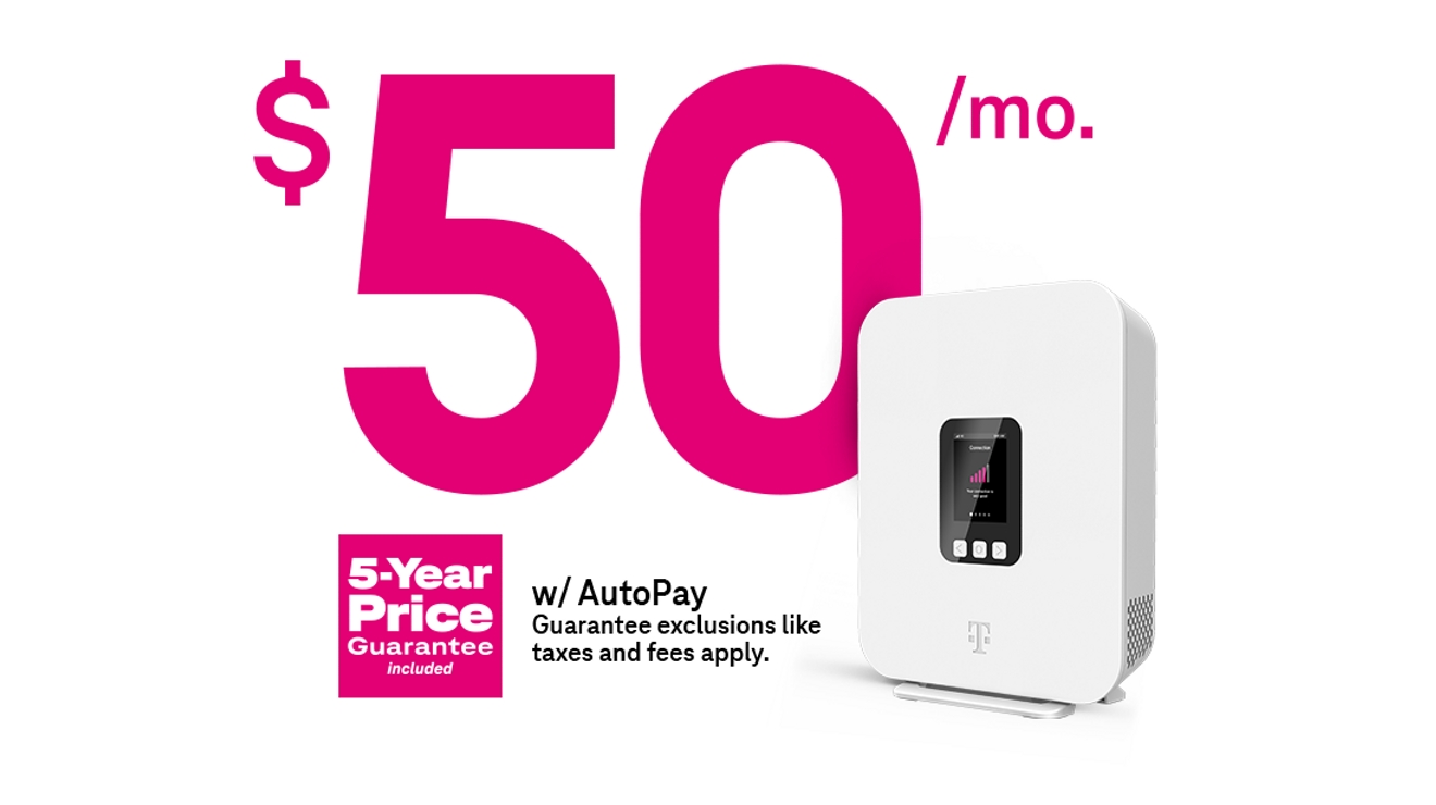 50 dólares al mes con AutoPago. Más impuestos y cargos. Precio garantizado por 5 años incluido.