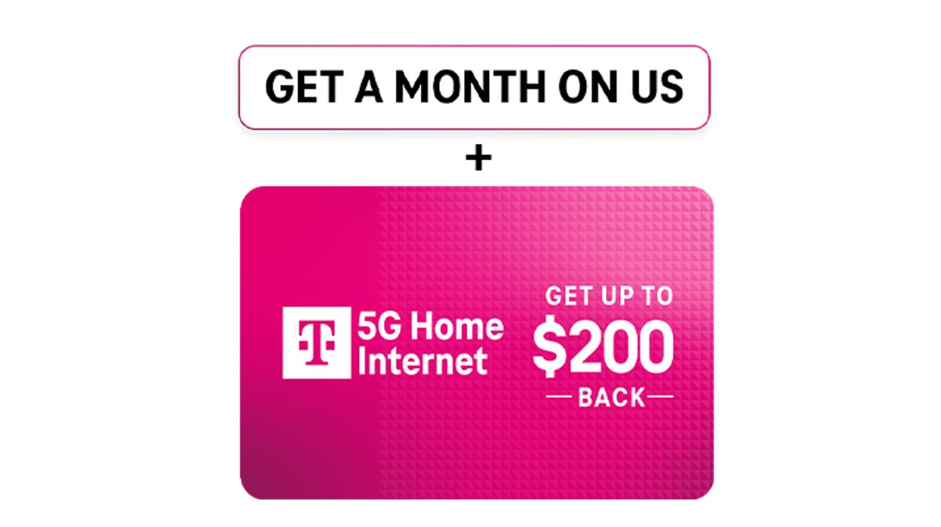 Promoción para Internet 5G residencial de T-Mobile: obtén un mes por cuenta nuestra y hasta $200 de reembolso.