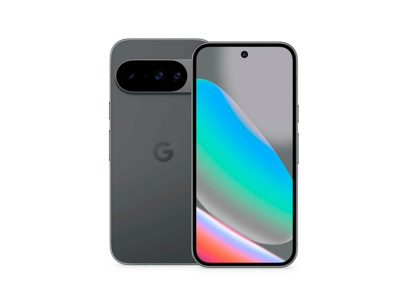 Vista frontal y posterior de dos dispositivos Google Pixel 10 con Gemini.