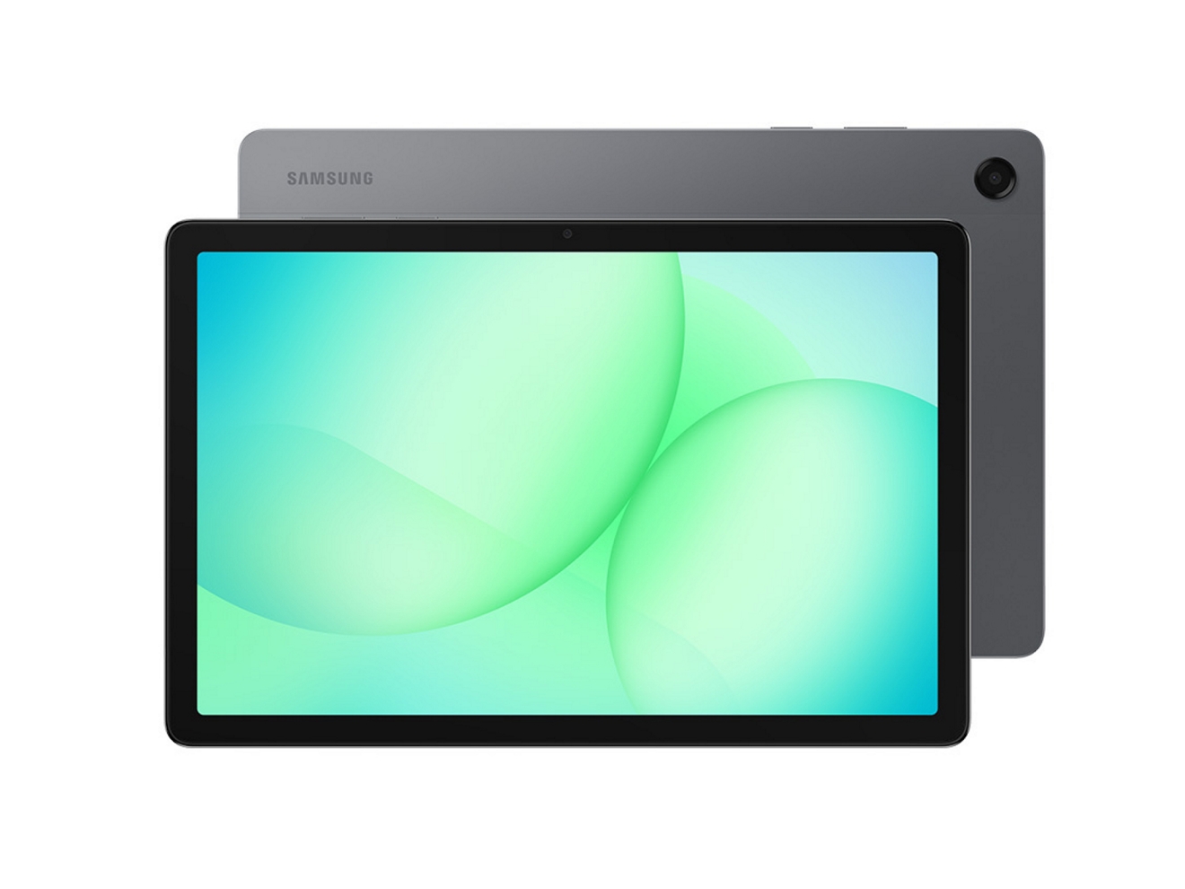 Vista frontal y posterior de dos dispositivos Samsung Galaxy Tab A11+ 5G.