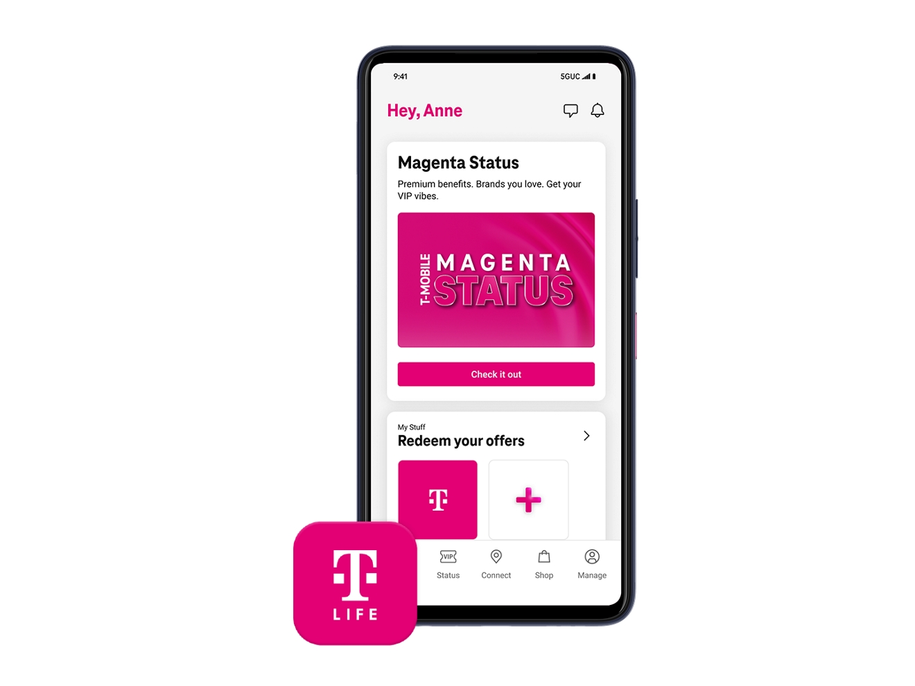 App T-Life en el teléfono