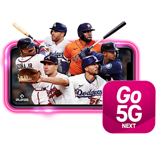 Jugadores de las Grandes Ligas saliendo de un smartphone mientras juegan béisbol.