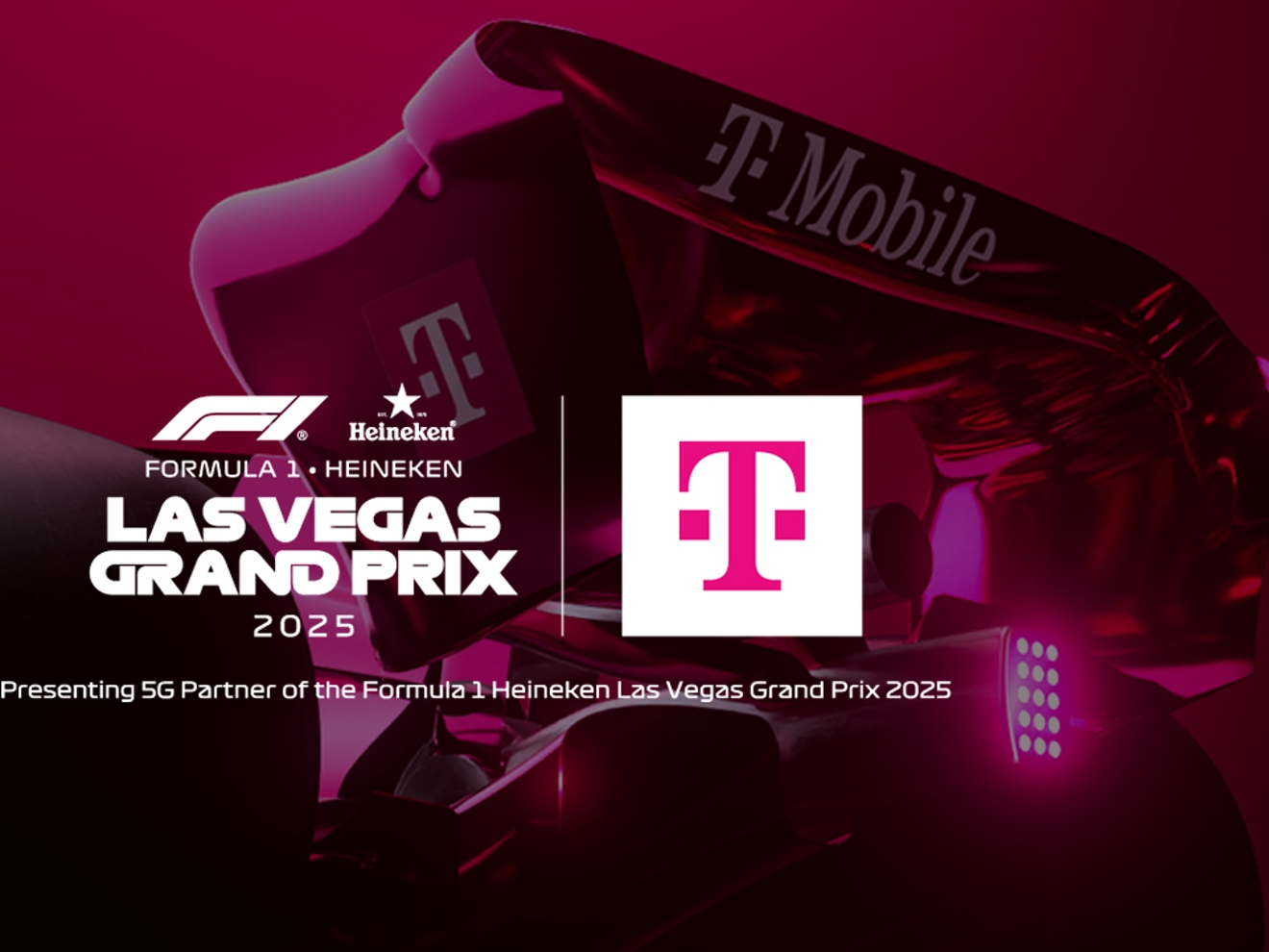 Grand Prix 2025 de Fórmula 1 en Las Vegas con Heineken y T-Mobile. Presentación del socio 5G del Grand Prix de Fórmula 1 en Las Vegas con Heineken.