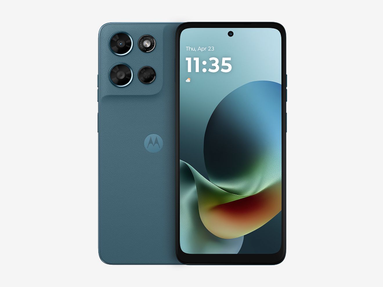 Front and back of the moto g play phone for 2026 from Motorola.