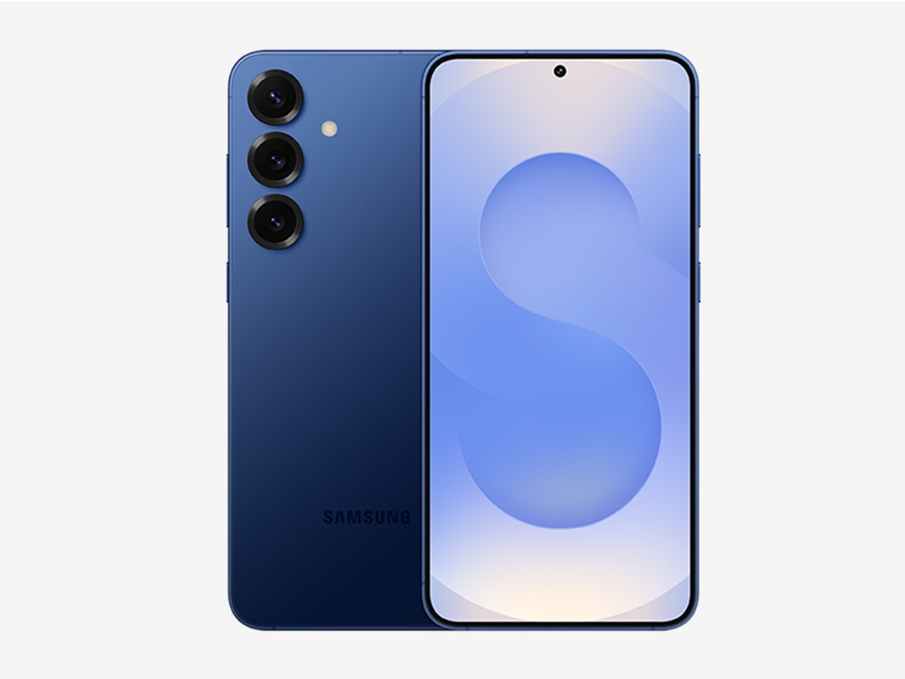 Vista frontal y posterior de un teléfono S25+